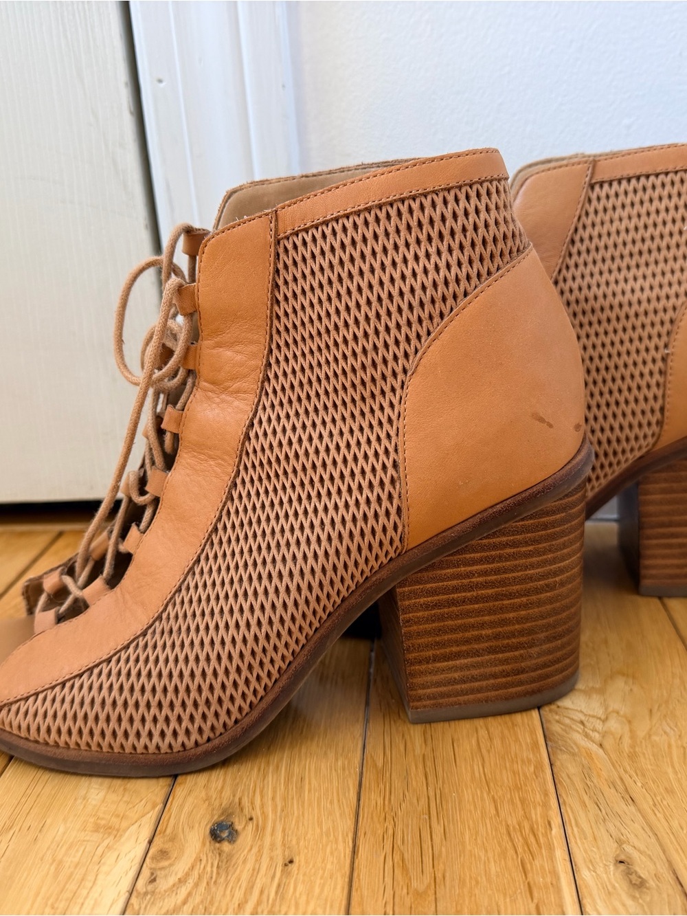 Aldo Tan Woven Lace-Up Ankle Boots